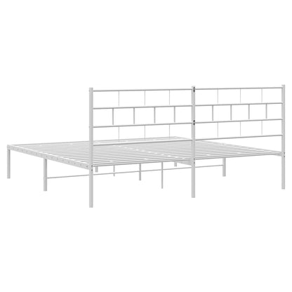 Giroletto con Testiera Metallo Bianco 193x203 cm