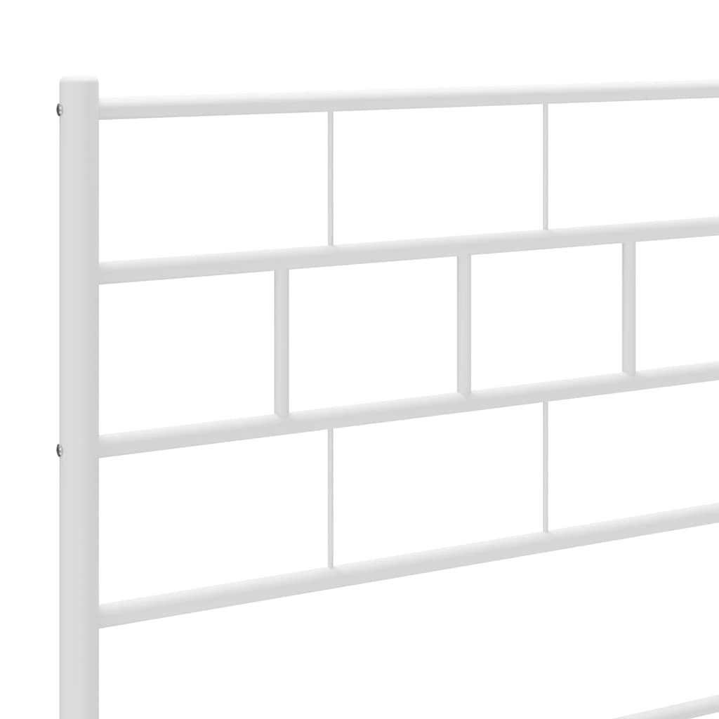 Giroletto con Testiera Metallo Bianco 193x203 cm