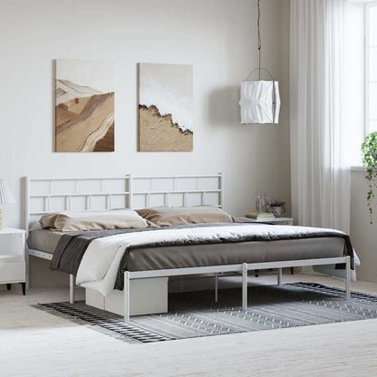 Giroletto con Testiera Metallo Bianco 193x203 cm