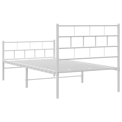 Giroletto con Testiera e Pediera Metallo Bianco 100x200 cm | homemem39