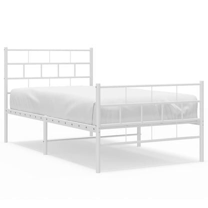 Giroletto con Testiera e Pediera Metallo Bianco 107x203 cm | homemem39