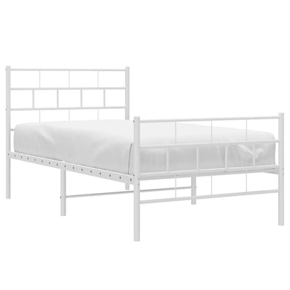 Giroletto con Testiera e Pediera Metallo Bianco 107x203 cm | homemem39