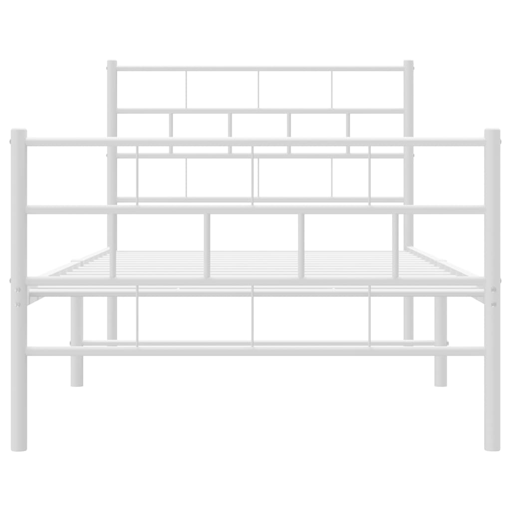 Giroletto con Testiera e Pediera Metallo Bianco 107x203 cm | homemem39