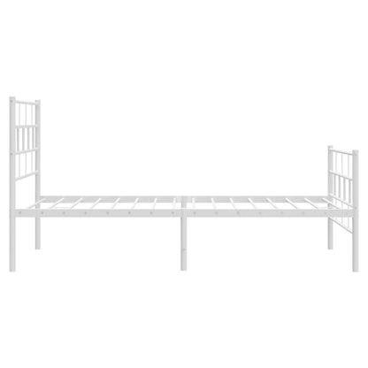 Giroletto con Testiera e Pediera Metallo Bianco 107x203 cm | homemem39