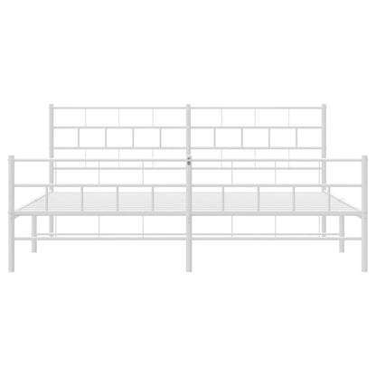 Giroletto con Testiera e Pediera Metallo Bianco 183x213 cm