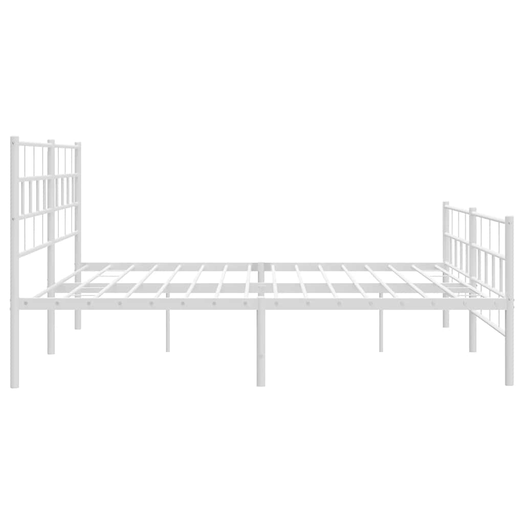 Giroletto con Testiera e Pediera Metallo Bianco 183x213 cm | homemem39