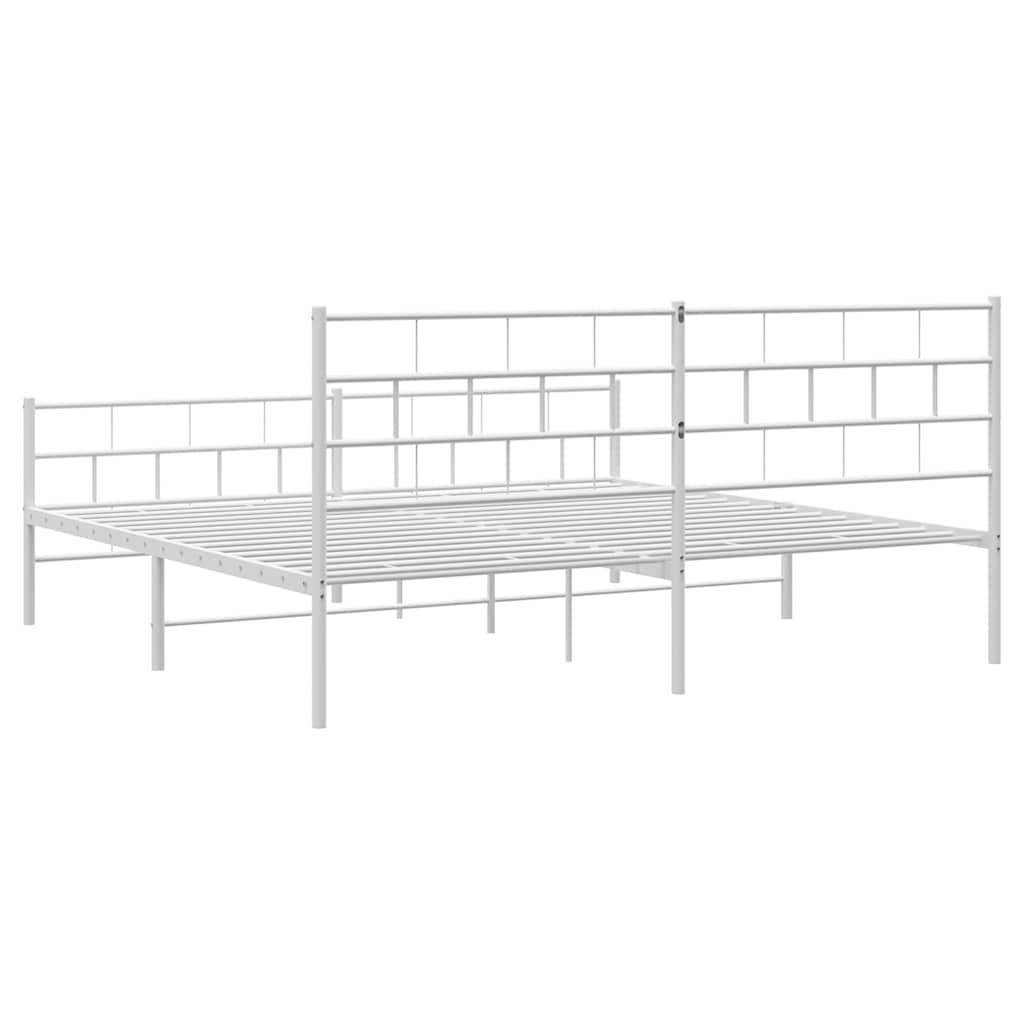 Giroletto con Testiera e Pediera Metallo Bianco 183x213 cm