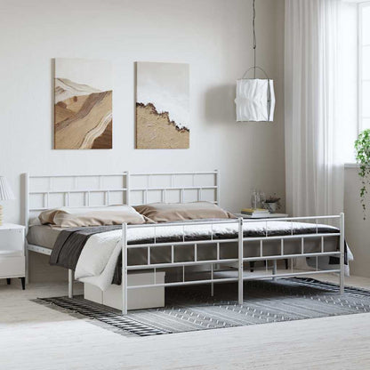 Giroletto con Testiera e Pediera Metallo Bianco 183x213 cm