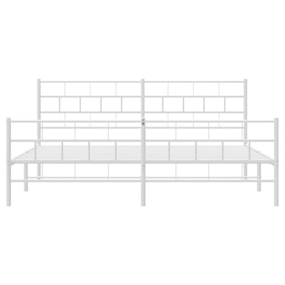 Giroletto con Testiera e Pediera Metallo Bianco 193x203 cm | homemem39