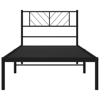 Giroletto con Testiera in Metallo Nero 75x190 cm | homemem39
