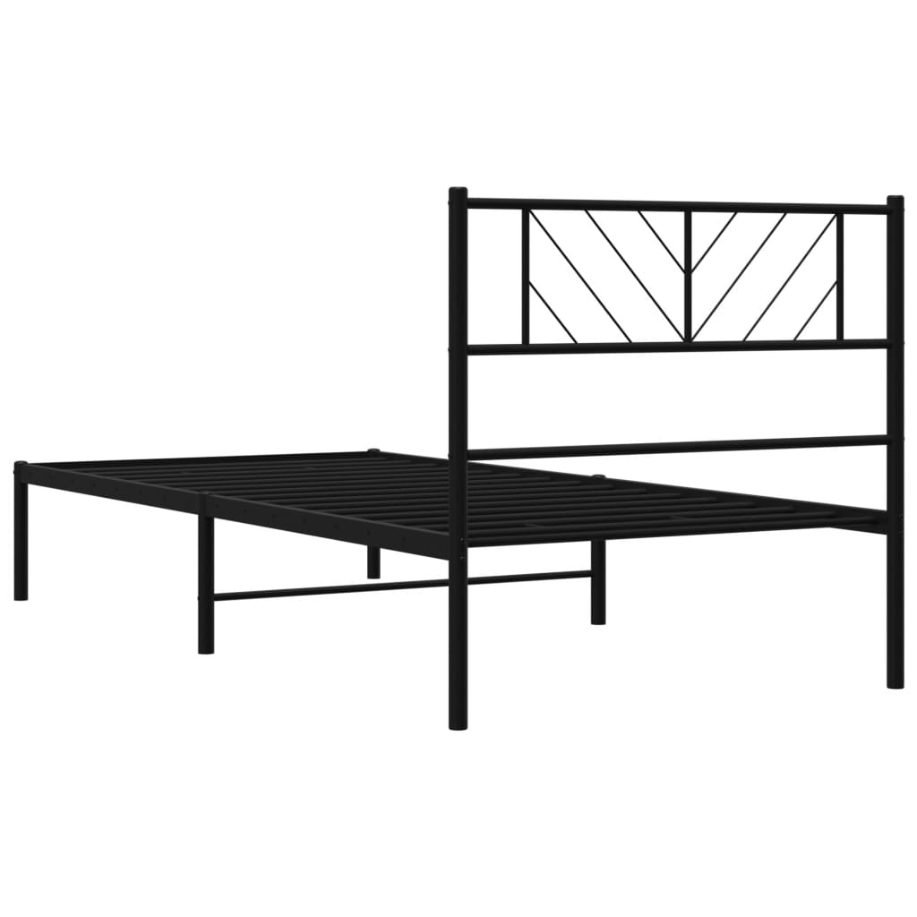 Giroletto con Testiera in Metallo Nero 75x190 cm | homemem39