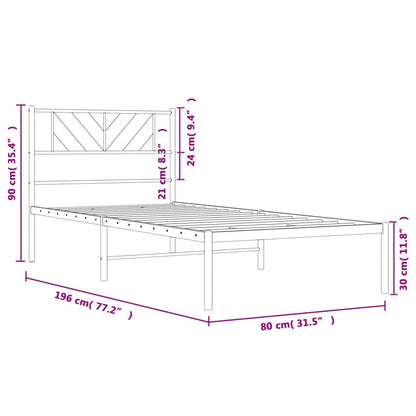 Giroletto con Testiera in Metallo Nero 75x190 cm | homemem39