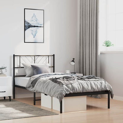Giroletto con Testiera in Metallo Nero 100x190 cm | homemem39