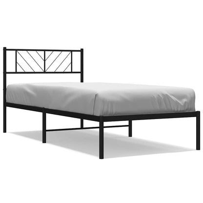 Giroletto con Testiera in Metallo Nero 107x203 cm | homemem39