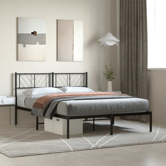 Giroletto con Testiera in Metallo Nero 120x190 cm | homemem39