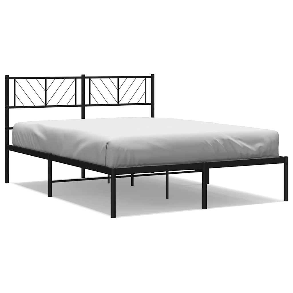Giroletto con Testiera in Metallo Nero 135x190 cm | homemem39