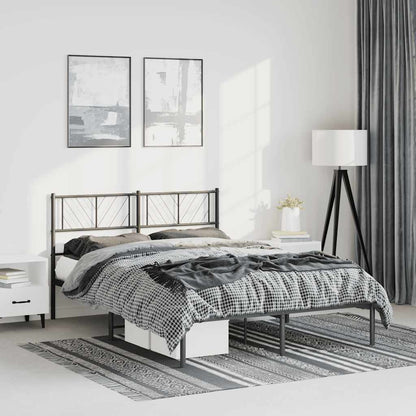 Giroletto con Testiera in Metallo Nero 135x190 cm | homemem39