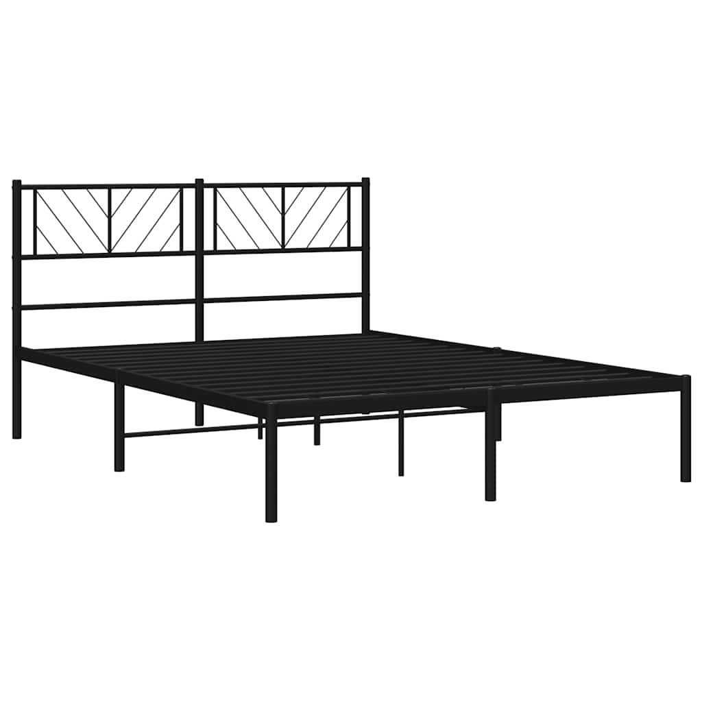 Giroletto con Testiera in Metallo Nero 135x190 cm | homemem39