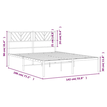 Giroletto con Testiera in Metallo Nero 135x190 cm | homemem39