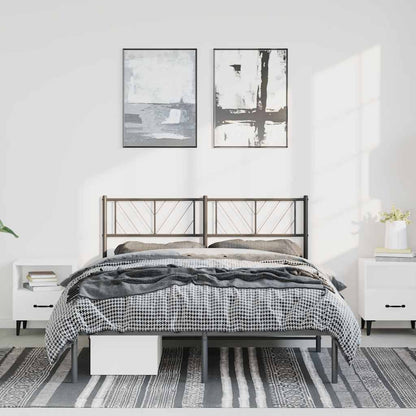 Giroletto con Testiera in Metallo Nero 135x190 cm | homemem39