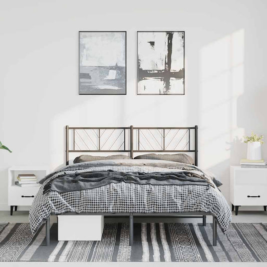 Giroletto con Testiera in Metallo Nero 135x190 cm | homemem39