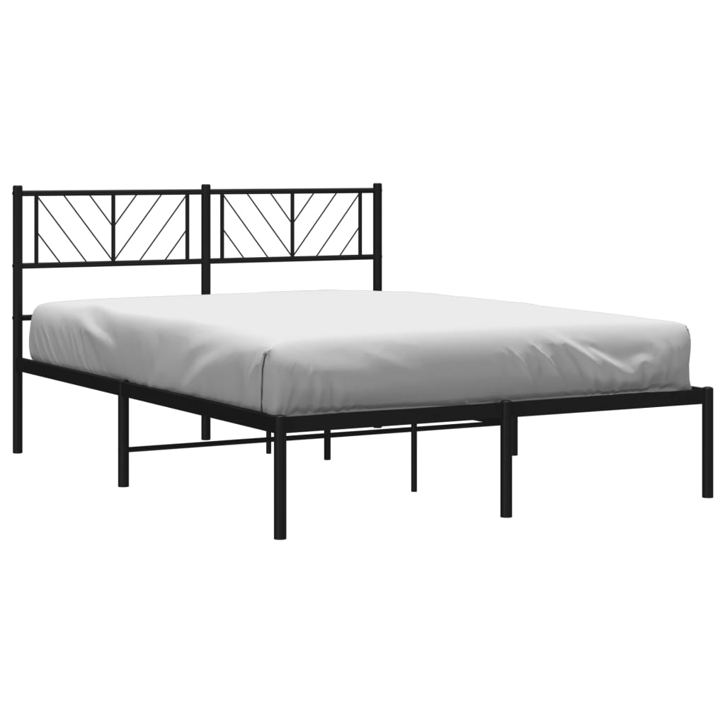 Giroletto con Testiera in Metallo Nero 140x190 cm | homemem39