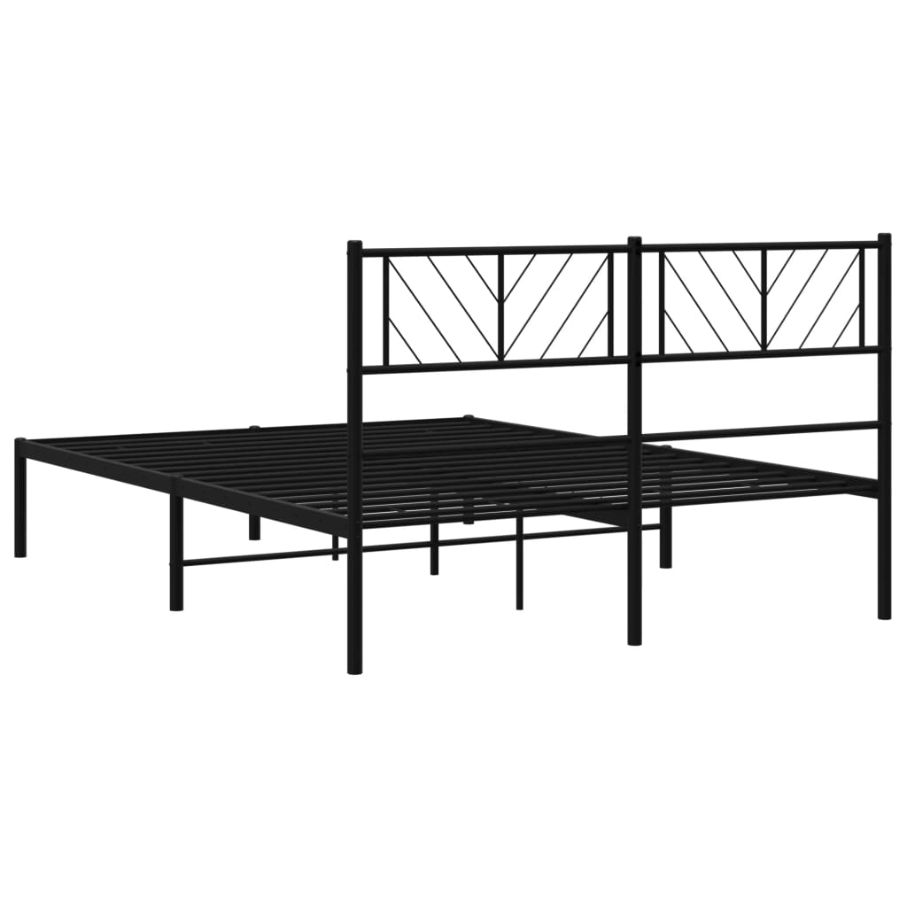 Giroletto con Testiera in Metallo Nero 140x190 cm | homemem39