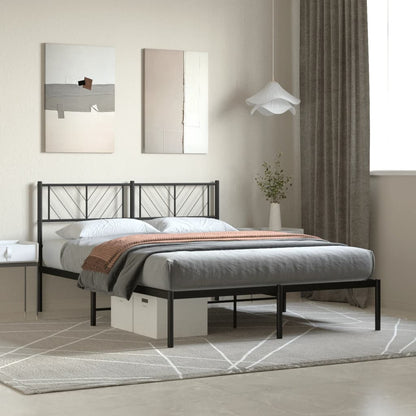 Giroletto con Testiera in Metallo Nero 140x190 cm | homemem39