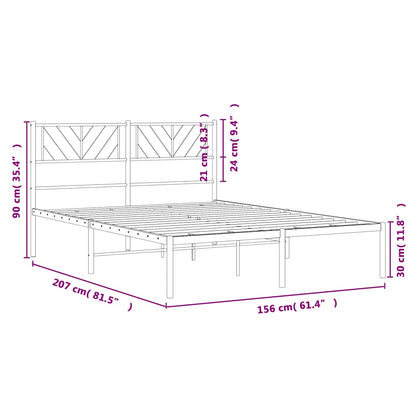 Giroletto con Testiera in Metallo Nero 150x200 cm | homemem39