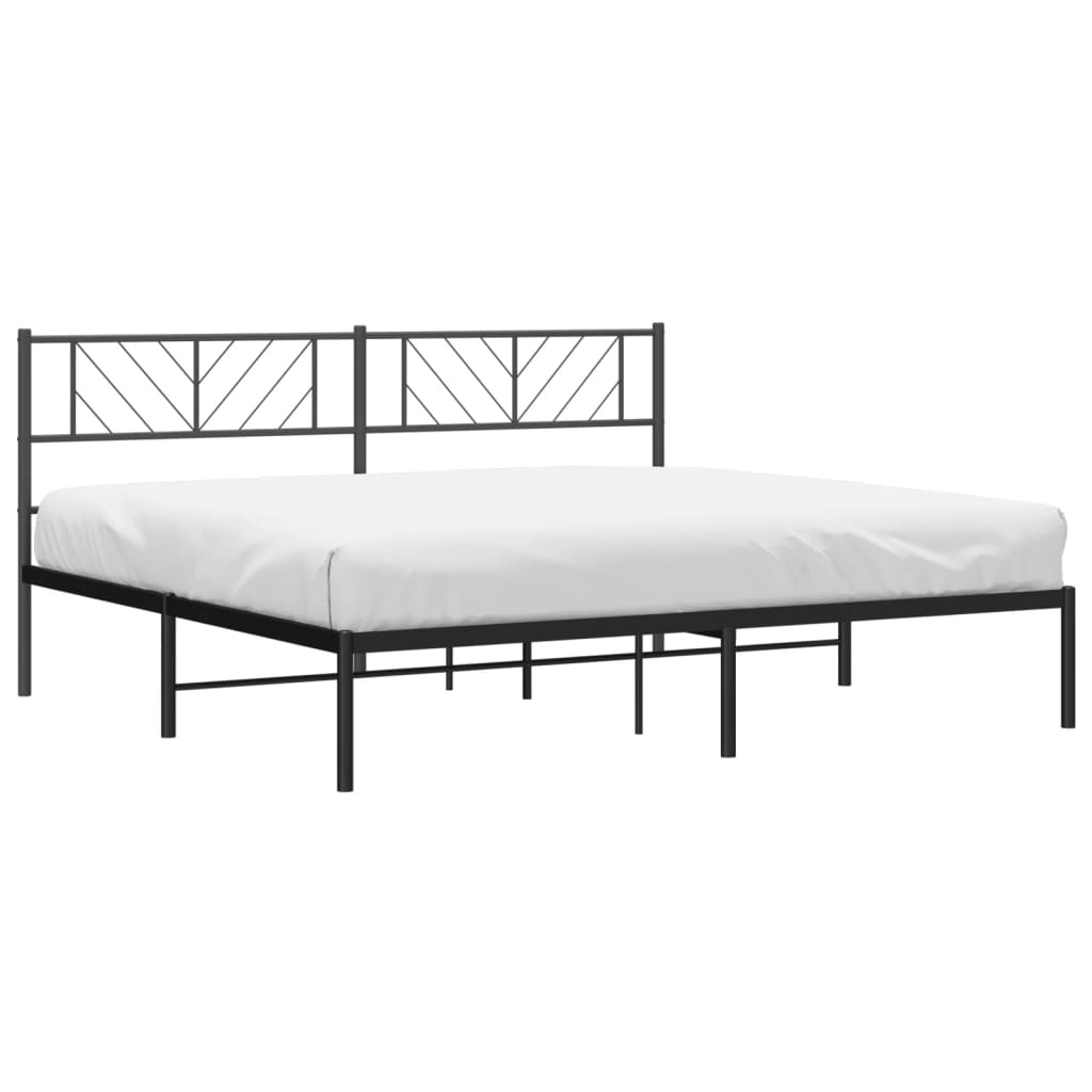 Giroletto con Testiera in Metallo Nero 200x200 cm | homemem39