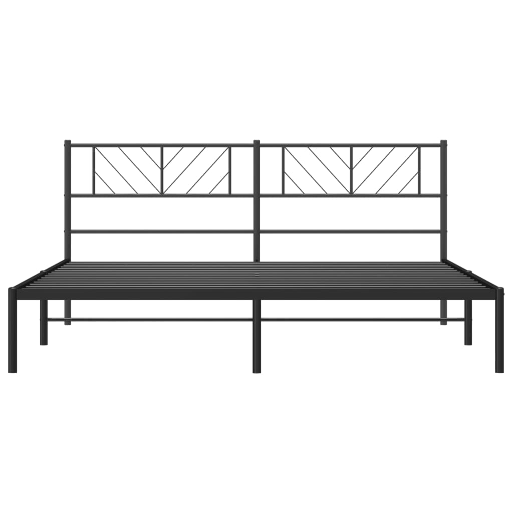 Giroletto con Testiera in Metallo Nero 200x200 cm | homemem39