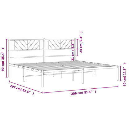Giroletto con Testiera in Metallo Nero 200x200 cm | homemem39