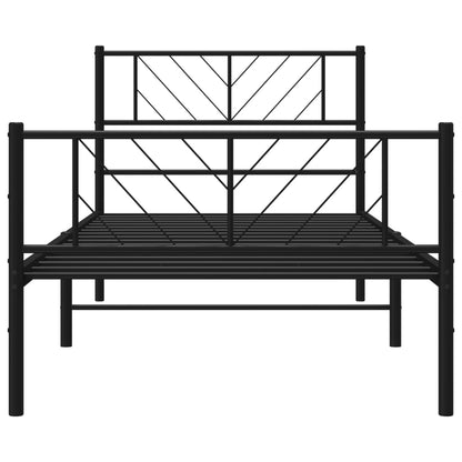 Giroletto con Testiera e Pediera Metallo Nero 107x203 cm | homemem39