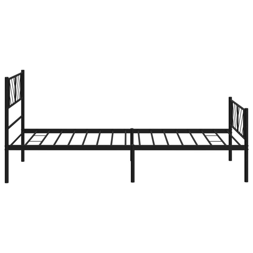 Giroletto con Testiera e Pediera Metallo Nero 107x203 cm | homemem39