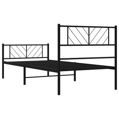 Giroletto con Testiera e Pediera Metallo Nero 107x203 cm | homemem39