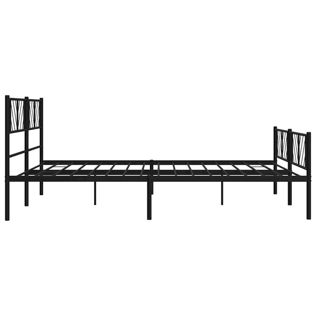 Giroletto con Testiera e Pediera Metallo Nero 183x213 cm | homemem39