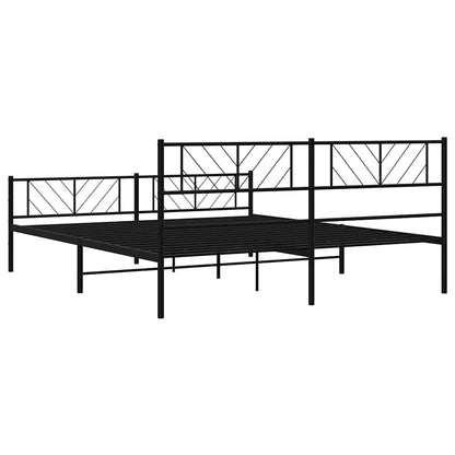 Giroletto con Testiera e Pediera Metallo Nero 183x213 cm | homemem39