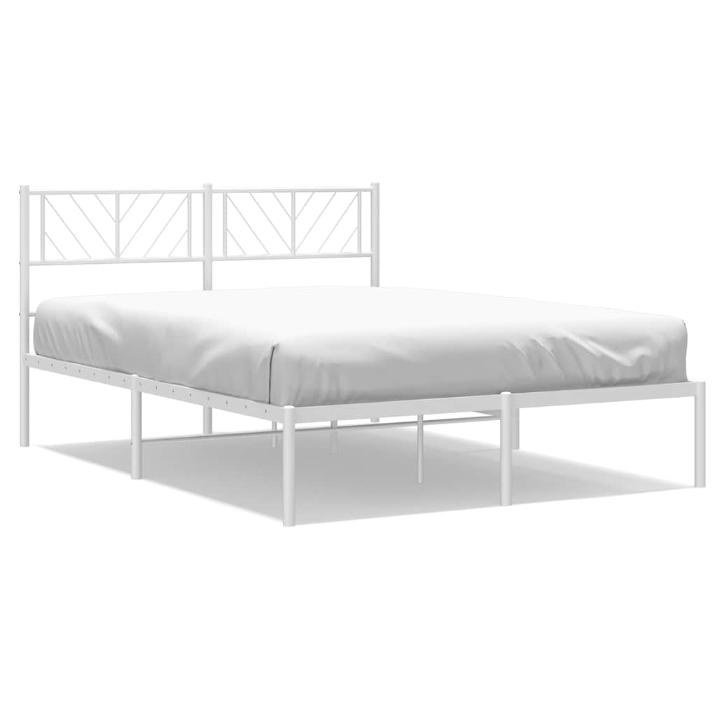 Giroletto con Testiera Metallo Bianco 135x190 cm | homemem39
