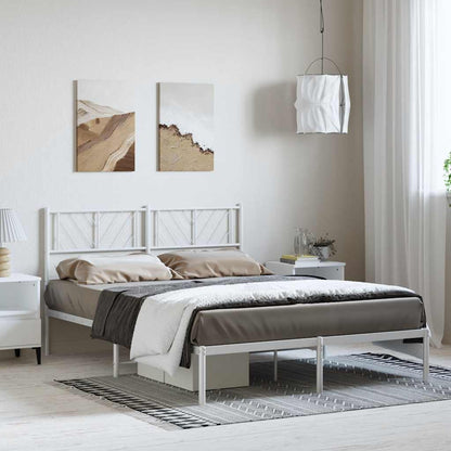 Giroletto con Testiera Metallo Bianco 135x190 cm | homemem39