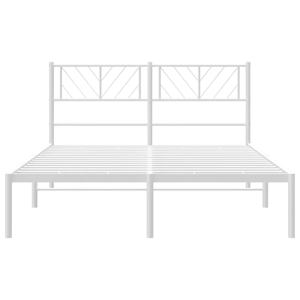 Giroletto con Testiera Metallo Bianco 135x190 cm | homemem39