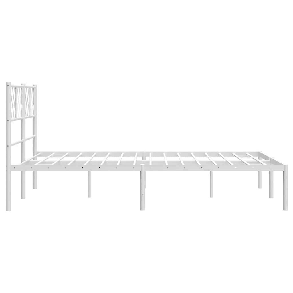 Giroletto con Testiera Metallo Bianco 135x190 cm | homemem39
