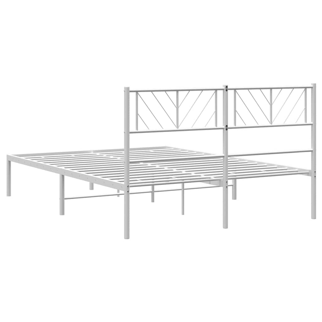 Giroletto con Testiera Metallo Bianco 135x190 cm | homemem39