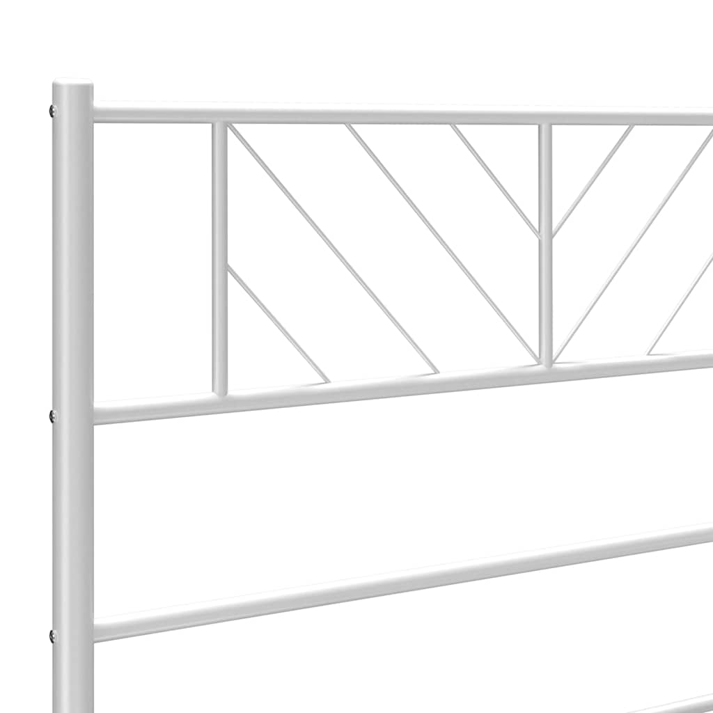Giroletto con Testiera Metallo Bianco 135x190 cm | homemem39