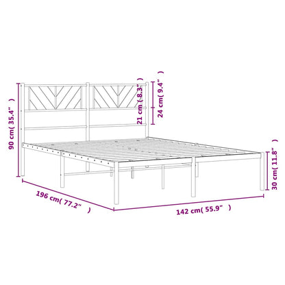 Giroletto con Testiera Metallo Bianco 135x190 cm | homemem39