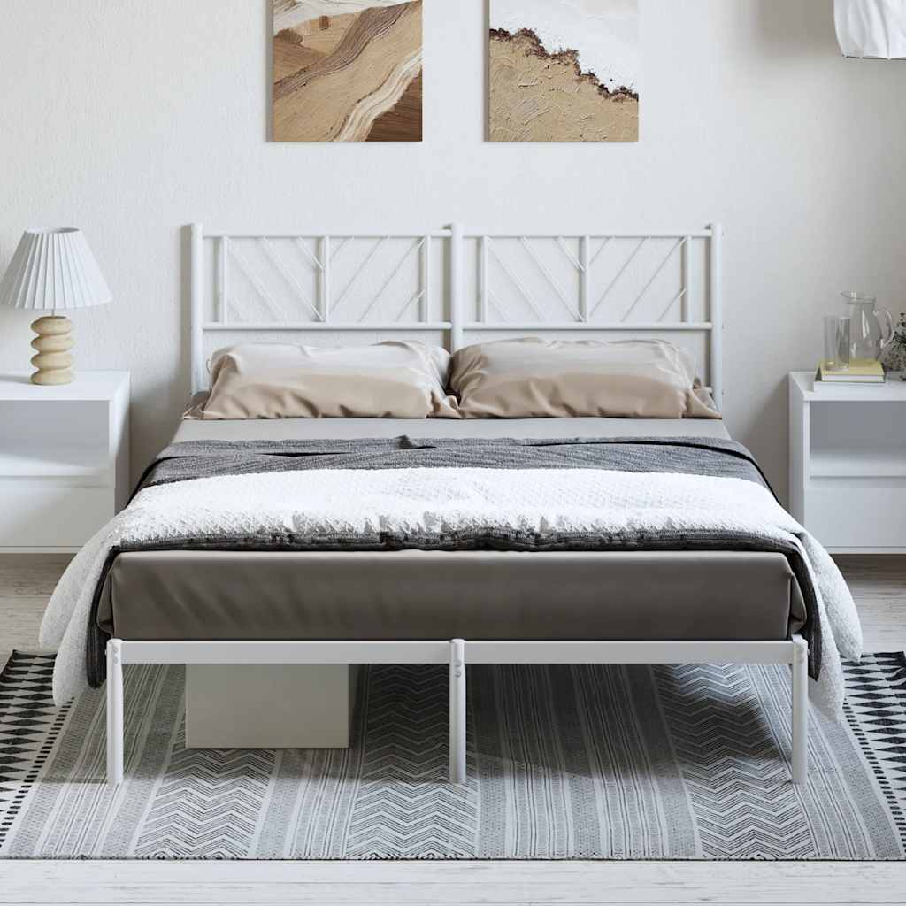 Giroletto con Testiera Metallo Bianco 135x190 cm | homemem39