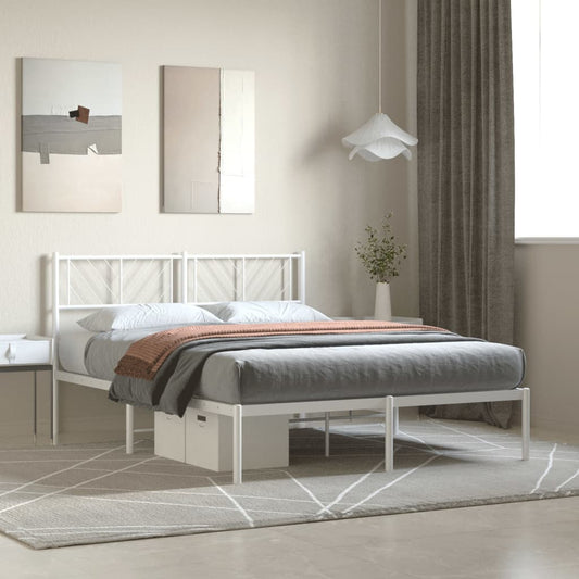 Giroletto con Testiera Metallo Bianco 140x200 cm | homemem39