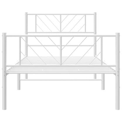 Giroletto con Testiera e Pediera Metallo Bianco 100x190 cm | homemem39