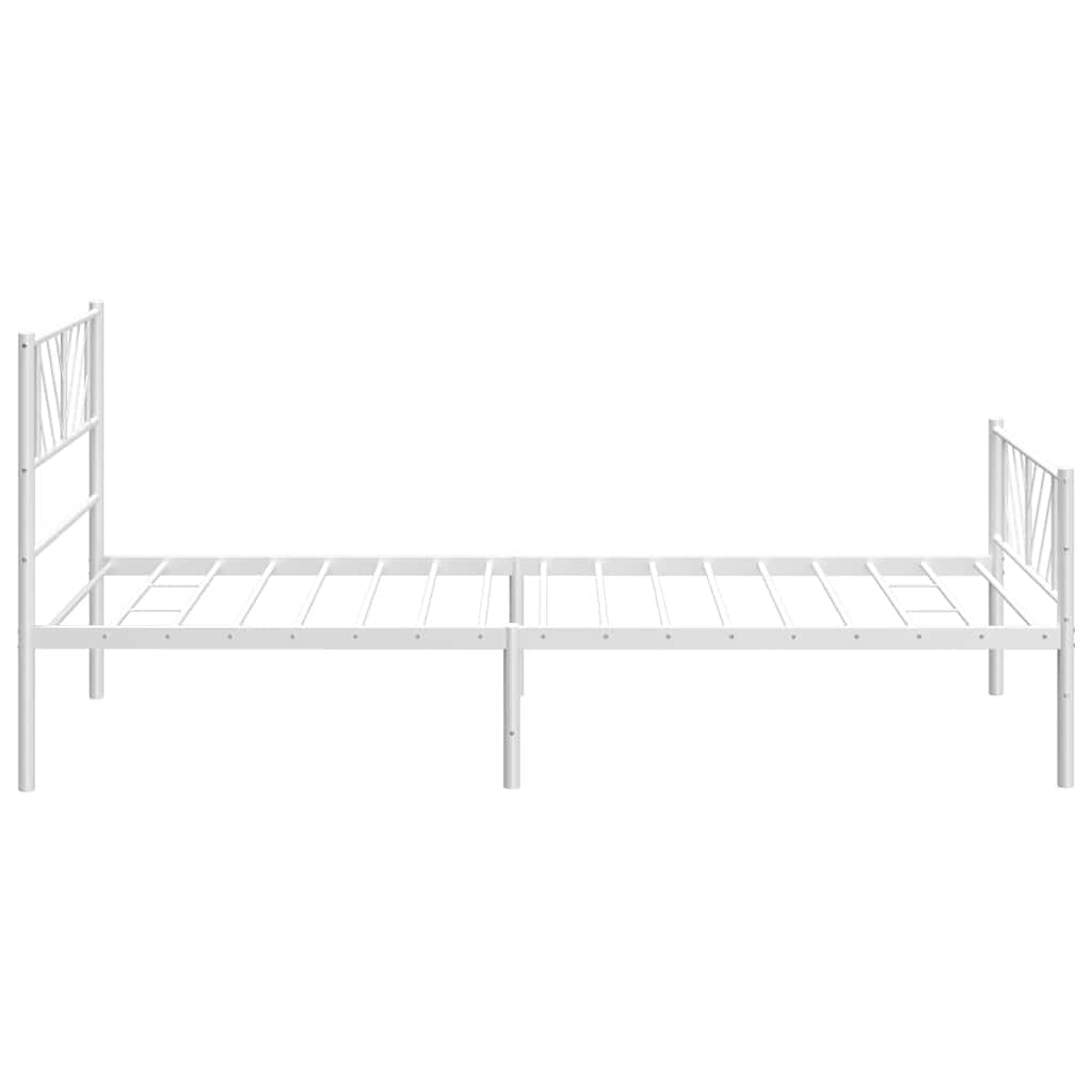 Giroletto con Testiera e Pediera Metallo Bianco 100x200 cm | homemem39