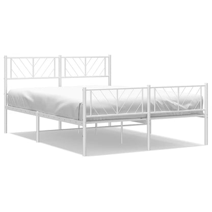 Giroletto con Testiera e Pediera Metallo Bianco 150x200 cm | homemem39