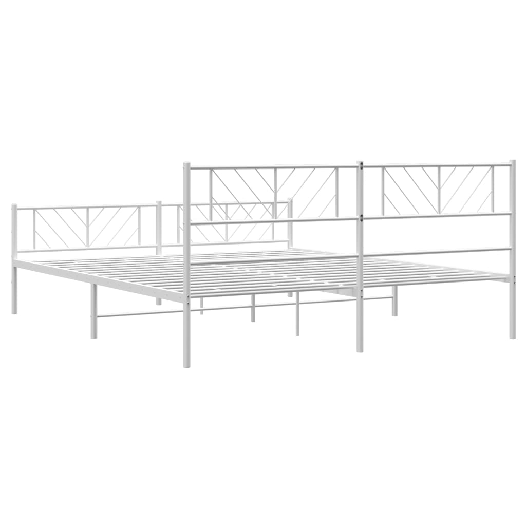 Giroletto con Testiera e Pediera Metallo Bianco 180x200 cm | homemem39